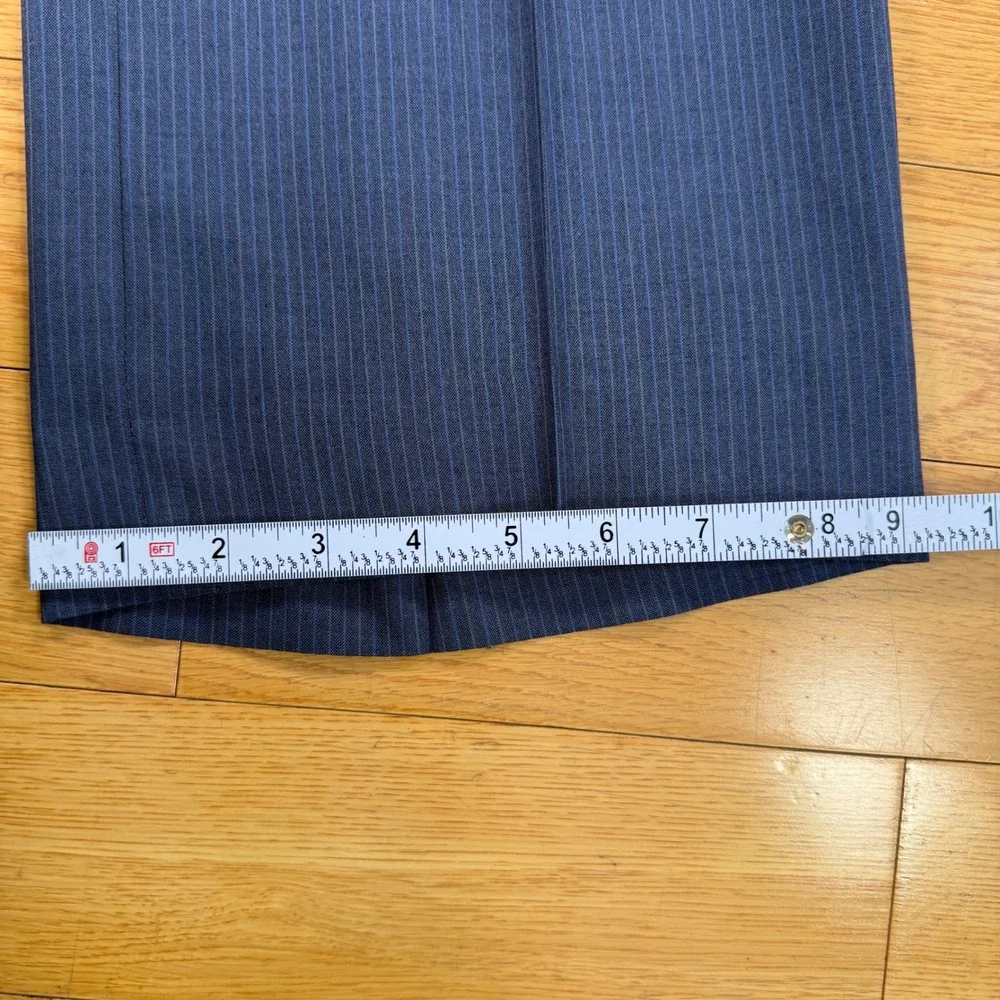Oxxford Clothes Artisan's Seal Mens Blue Pinstripe Wool Dress Pants 36x30.5